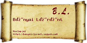 Bányai Lóránt névjegykártya